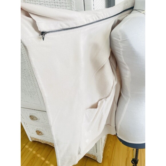 All Saints Nude Zip Drape Waterfall Cardigan S Beige Oversized Terry Jacket - Picture 12 of 15